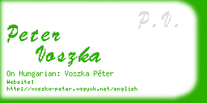 peter voszka business card